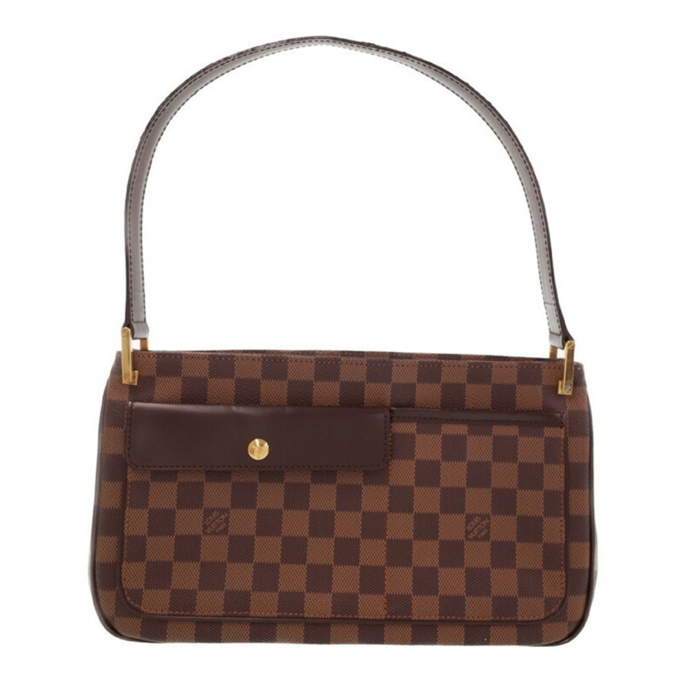 Louis Vuitton Ebene Damier Shoulder Brown Bag Canvas Aubagne - Picture 2 of 8